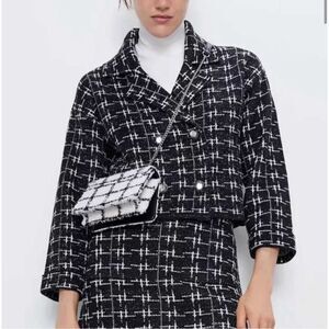 Zara bejeweled metallic jacket size medium